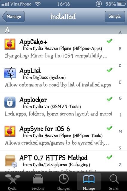 app nào trong cydia xung đột vs nhau!