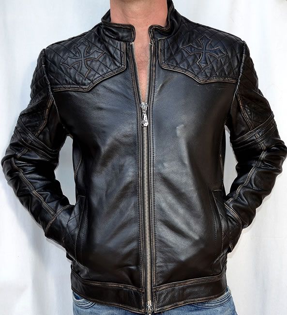 Affliction BREAKING FREE Men's Leather Jacket Biker NEW