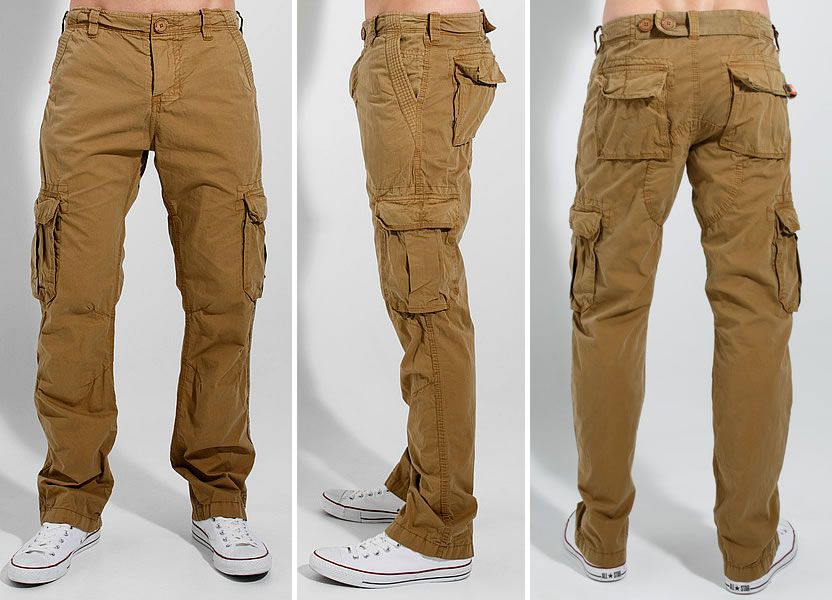 long khaki cargo pants - Pi Pants