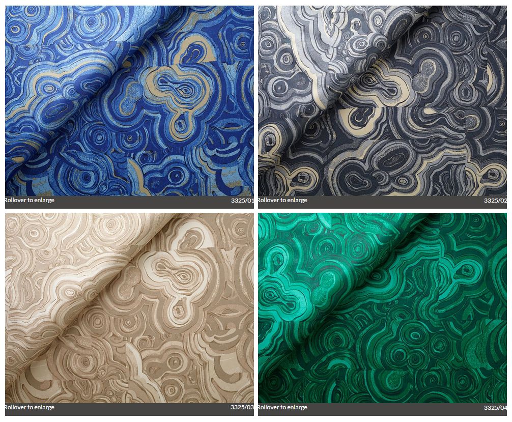 Jim Thompson "GEMSTONE" PRINT MALACHITE FABRIC COTTON 100 DECOR 1mt