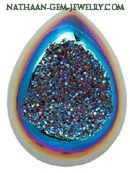 Natural Window Drusy and Druzy Agate Cabochan Gemstones For Jewelry, Blue Diamond Available in Titanium Coated Colors with Shiny Like Crystal Sugar Grains.