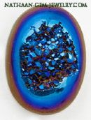 Natural Window Drusy and Druzy Agate Cabochan Gemstones For Jewelry, Cobalt blue Available in Titanium Coated Colors with Shiny Like Crystal Sugar Grains.