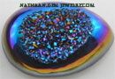 Natural Window Drusy and Druzy Agate Cabochan Gemstones For Jewelry, Titanium Blue Available in Titanium Coated Colors with Shiny Like Crystal Sugar Grains.