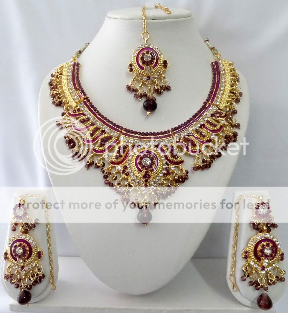 Indian Bollywood Jewelry Fashion Kundan Diamante Necklace Set Jewellery ...