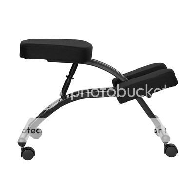 Kneeling Posture Chair Stool Height Adjustable Padded Seat Mobile Steel Frame