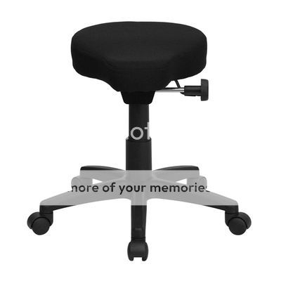 Thick Padded Office Swivel Stool Utility Task Chair on Wheels with Saddle Seat