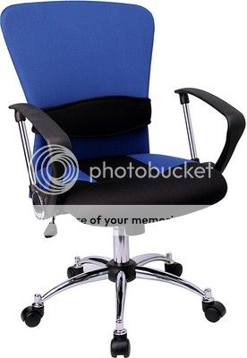 Secretary Office Desk Chair Fabric Chrome Swivel New