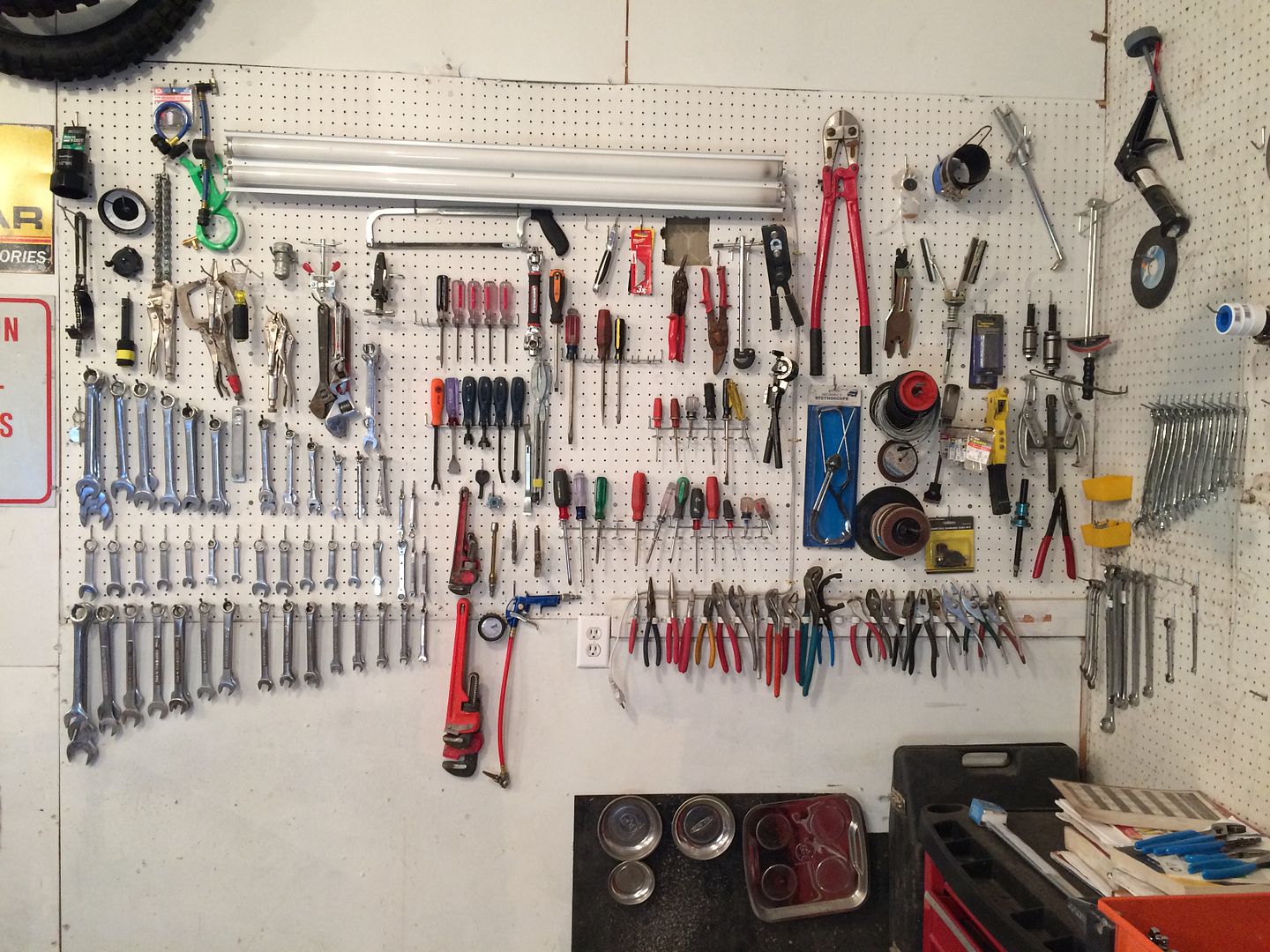 Uncategorized How To Hang Tools On A Pegboard anyone hang their tools on pegboard page 2 the garage journal i really need to get a nice set of screwdrivers have remnants several sets all made in usa but very untidy looking as s