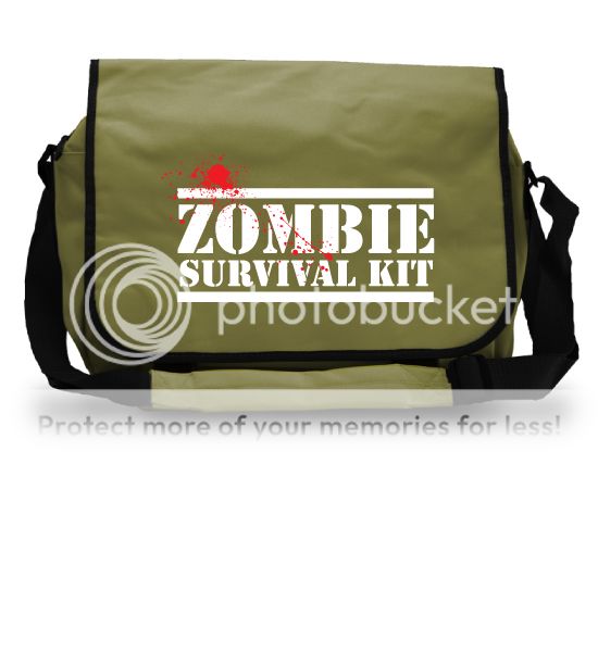 Zombie Survival Kit Messenger Bag Laptop College School Bag Walking Dead