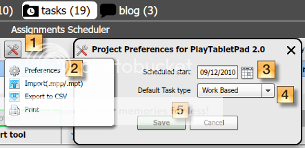 project planning with OneDesk - setting preferences