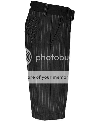 Affliction Black Premium Mens Ace Pinstripe Walk Shorts 01WS404 Black 