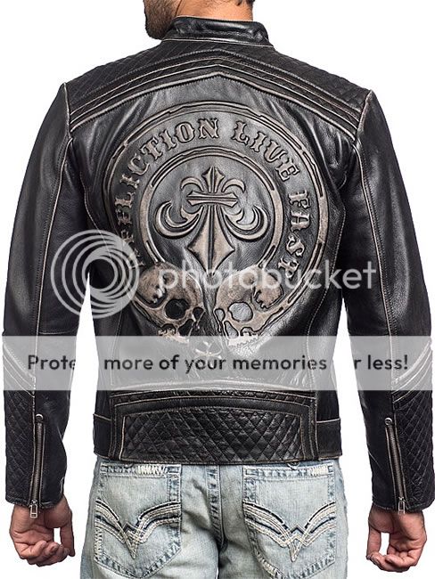 Affliction Black Premium - LEMMY - Men's Leather Biker Jacket - NEW ...