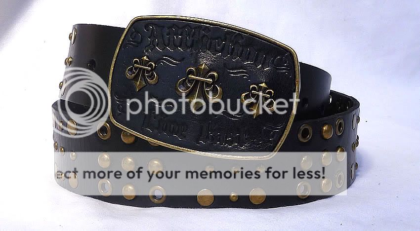 Affliction Leather Belt TRIPLE STRAP Black NEW AB08 XL  