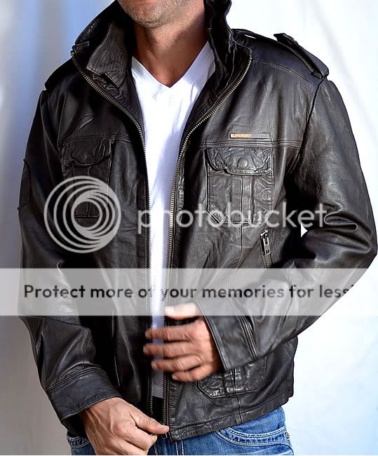 SUPERDRY Brad Mens Leather Motorcycle Jacket Beckham New Dark Brown 