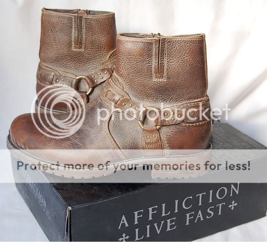 Affliction Kasten Pebbler Boots Brown New Size 8