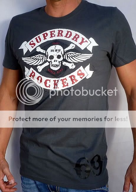 Superdry Mens SKULL RING BIKER Rockers T Shirt NEW  